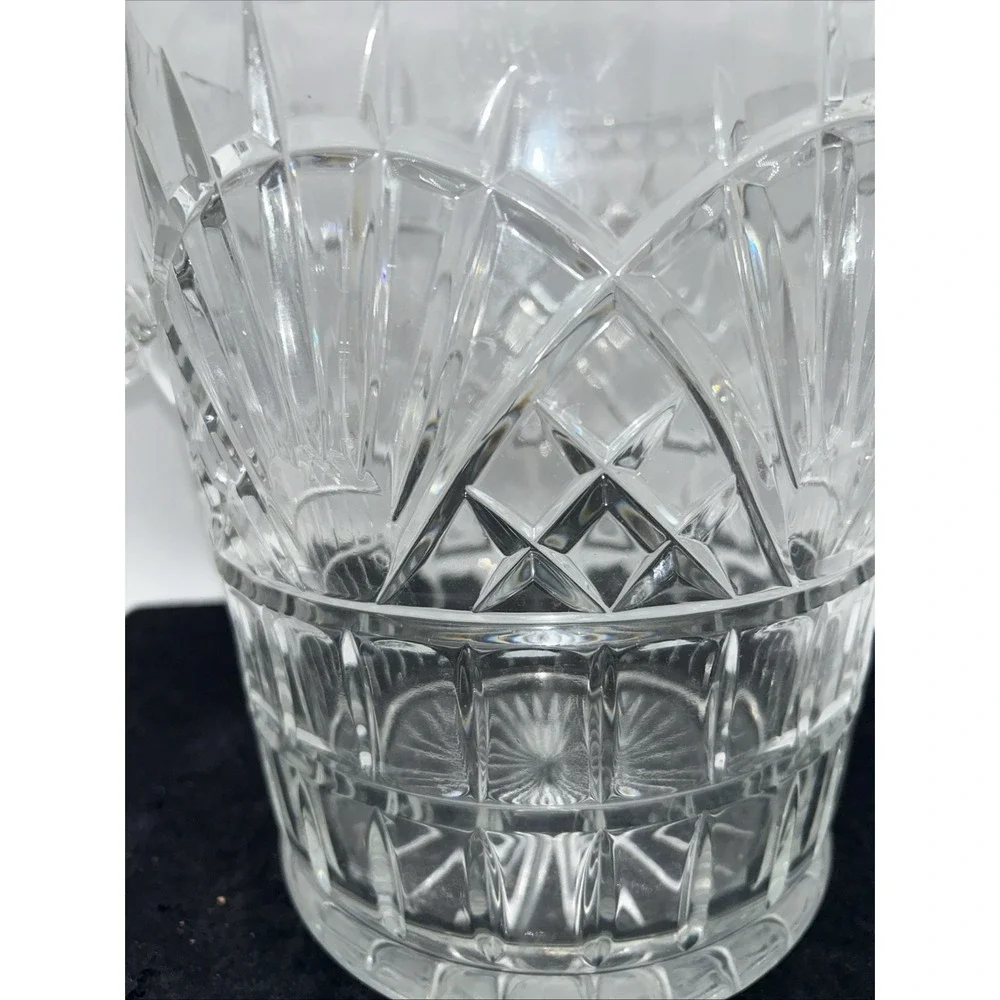 HUGE Vintage 70s Crystal Glass Ice Champagne  Bucket Curled Handles, Flawless